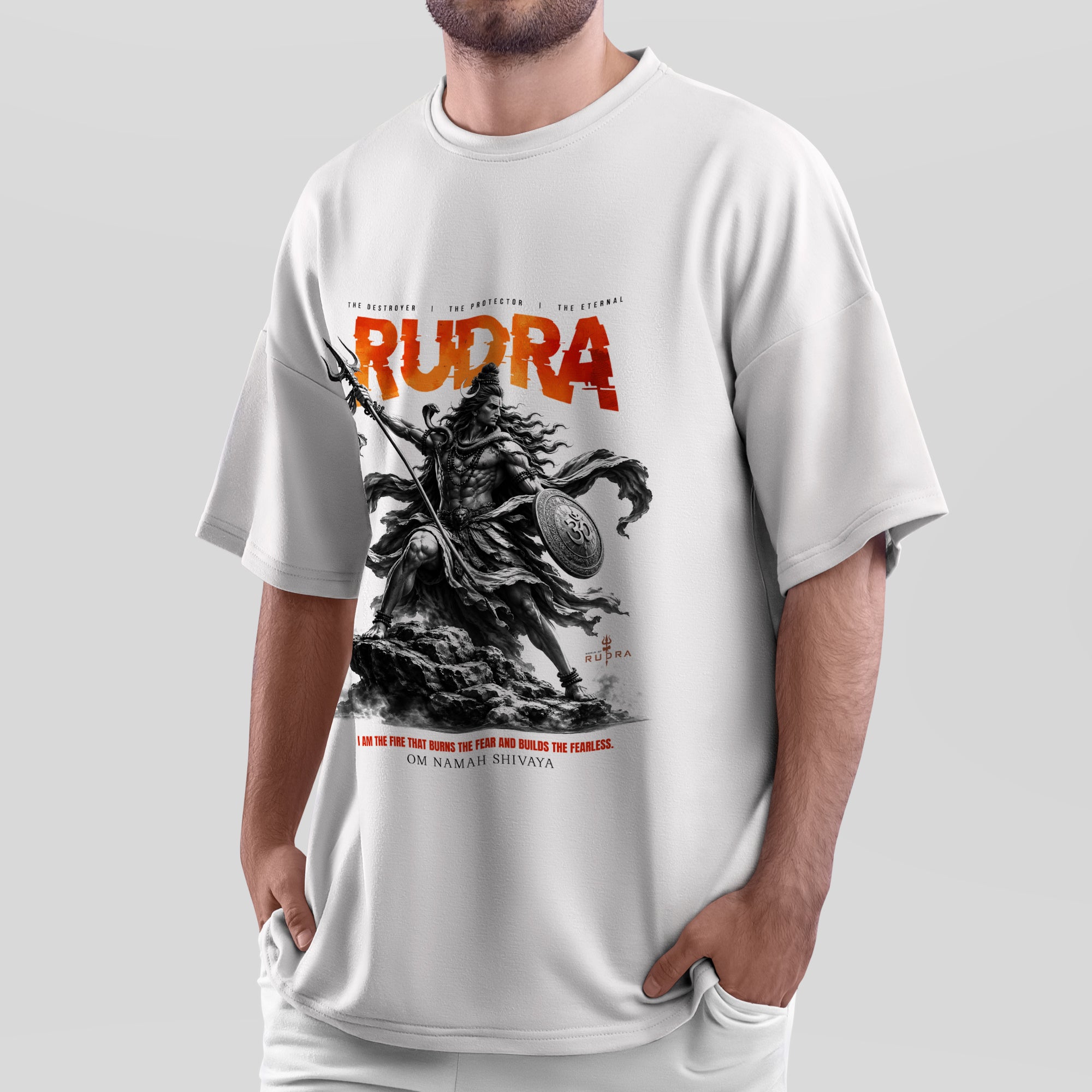 Rudra The Eternal Warrior Oversized T-Shirt | Organic Cotton Streetwear